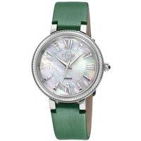 GV2 Women's Genoa, Swiss Quartz Watch, MOP White Dial, Genuine Hand Made Italian Leather, & Sapphire Crystal in Green