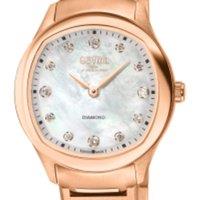 Gevril Women's Morcote Swiss Diamond Watch, 316L SS/IPRG Case, MOP, IP rose bracelet in Rose Gold