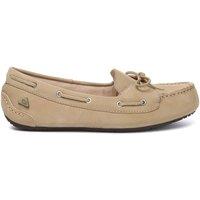 EverAu Australia Women's Genuine Leather Monty Moccasins with Rubber Sole in Light Sand | Size: 5