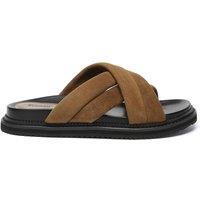 EverAu Australia Women's Sheep Suede Rylan Slides with Rubber Sole in Brown | Size: 6