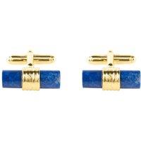 Latelita Men's Cylindrical Cufflink Gold Blue Lapis Lazuli