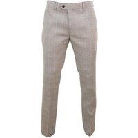 Paul Andrew Men's Holland Check Tweed Trousers in Beige | Size: 42R