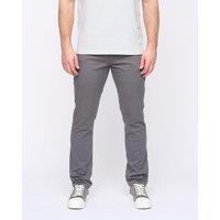 Duck&Cover Franztown Men's Core Stretch Slim-Fit 5-Pocket Chino Trousers with Canvas Detail in Dark Grey | Size: 32R