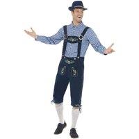 Smiffys Men's Deluxe Rutger Bavarian Traditional Costume Set in Blue | Size: Large