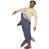 Smiffys Men's Man-Eating Shark Costume Set in Grey