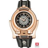 GV2 Men's Triton Calfskin Leather Swiss Automatic Watch in Rose Gold