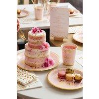 Living and Home 60pcs Pink Gold Disposable Party Tableware Set in Baby Pink