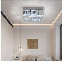 Double Tier Square Crystal Celling Light in Silver