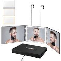 Vanexiss Foldable Trifold Mirror with Adjustable Hanging Hook in White