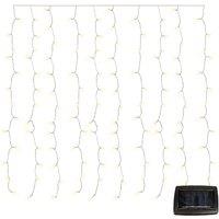 Gardenwize Solar Curtain Lights with 192 LED Warm White Lights in Clear