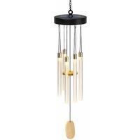 Gardenwize Solar Powered Wind Chime with Warm White LEDs in Black