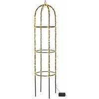 Gardenwize Solar Light Up Metal Trellis with 100 Warm White LEDs in Black