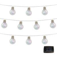 Gardenwize 10pc 2m Solar Iridescent LED Bulb String Lights in Silver