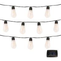Gardenwize 10pc 2m Solar Filament LED Bulb String Lights in Black