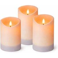 Gardenwize 3 Piece Solar LED Candle Set For Garden in White