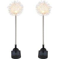 Gardenwize Pack of 2 Solar Dandelion Stake Lights Decorative Garden in Silver