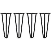 Monstershop 4 x 12" Hairpin Legs - 3 Prong - 12mm - Black