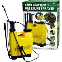 BARGAINS-GALORE 20l Knapsack Pressure Sprayer Water Spray Bottle Backpack Garden Clean in Yellow