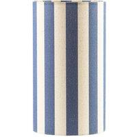 Happy Homewares Amparo Blue & Oatmeal Striped Linen Lamp with Fabric Base