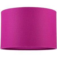 Happy Homewares Designer Raspberry rose Textured Linen Fabric Circular Lamp Shade | Size: 12 inches