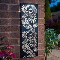 Marco Paul Solar LED Garden Wall Panel Light in Black | Size: 70 cm