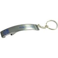 FC Barcelona Official Football Sleek Bottle Opener Keyring in Silver