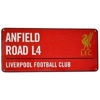 Liverpool FC Official Football Coloured Metal Street Sign in Red