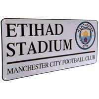 Manchester City FC Official Football Metal Street Sign in White