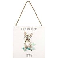 Louise Nisbet Wooden French Bulldog Plaque in White