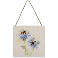 Jane Bannon Bees On Cornflowers Wooden Plaque