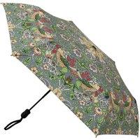Signare Automatic Folding Umbrella Windproof UV Protection Strawberry Thief Grey