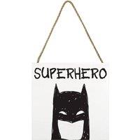 Batman Superhero Wooden Block in White