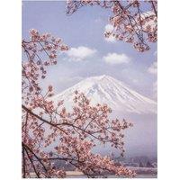 Pyramid International Makiko Samejima Mount Fuji Cherry Blossom Print in Blue