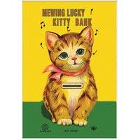 Pyramid International Mewing Lucky Kitty Bank Print in Bright Yellow