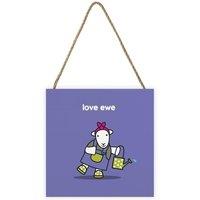 Herdy Love Ewe Plaque in Purple