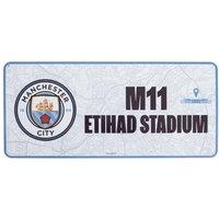 Manchester City FC Route To Etihad Stadium Crest Plaque in White