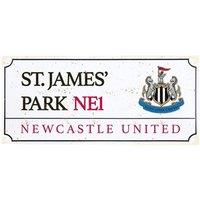 Newcastle United FC Metal Retro Street Sign in White