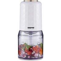 Geepas 400W Mini Food Processor 500ml Food Chopper, 4 Bi-Level Stainless Steel Double Blades for Blending & Chopping in White
