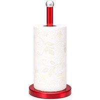 Kelvenix Stainless Steel Red Kitchen Roll Holder, Non-slip Base for Jumbo Rolls