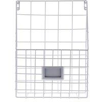 SPETLEK Simple Wire Magazine Newspaper Basket Wall 2x White | Size: Large