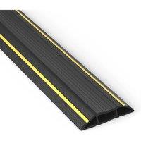 NESTLUNE 2m Heavy Duty Rubber Floor Cable Cover Protectors Wire Lead in Black
