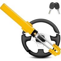 NESTLUNE Heavy Duty Crook Hook Car Steering Wheel Lock in Yellow