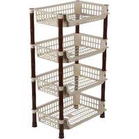 SPETLEK 4 Tier Rectangular Vegetable Rack in Beige | Size: Large