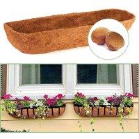 NESTLUNE 24in Trough Coco Liner Hanging Basket Window Box Planter in Brown | Size: 1.25kg