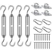 NESTLUNE Stainless Steel Fixing Kit for Garden Canopy Awning Attachments in Silver | Size: 100 cm x 100 cm