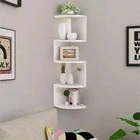 EONLION 5 Tier Corner Shelf Floating Wall Shelves in White | Size: 500mm