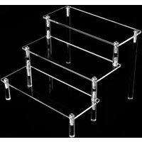 Kelvenix 3 Tier Acrylic Riser Display Shelf in Clear | Size: 0.6m2