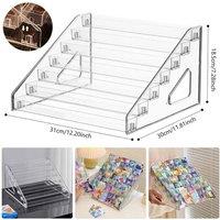 Kelvenix 7 Tier Clear Plastic Collector Card Display Stand Rack Shelf