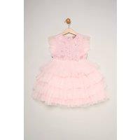 Miss Girl's Embellished Floral Sequin Tulle Dress in Pink | Size: 6 Years