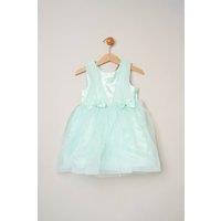 Miss Girl's Tulle Dress with Rhinestone & Bows in Green | Size: 8 Years